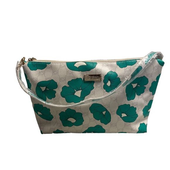BEBE Los Angeles Pippa Poppy Green & White satchel - Picture 1 of 12